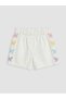 Two Mt Shop Quality Lcw Kids White Gabardine Embroidered Girls' Shorts - 3
