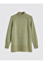 Two Mt Shop Quality Lcw Modest Green Knitwear Plain Oversize Women's Tunic - 6