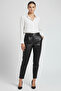 Black High Waist Genuine Leather Trousers
