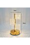 3-Piece Cylindrical Crystal Plaid Checked Led Table Lamp – Gold Body, Touch Control, 3-Level Light a - 5