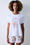 Cotton Joyful White T-Shirt Pajama Top