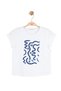 Nk girl's mixed print short sleeve t-shirt, ages 8-14, white - navy - 4