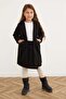 Buttoned Double Breasted Collar Girl's Cashmere Coat - 5