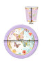 Lilac Butterfly Themed Set of 8 Cups and Plates - 4