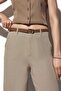Belted Linen Look Straight-Leg Trousers - 6