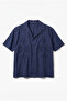 Men's Embroidery Detailed Short Sleeve Oversize Shirt Navy Blue - 5