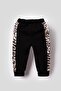Baby Girl Leopard Detailed Ruffle 2-Piece Top and Bottom Set - Black - 4