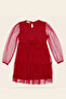 Girl's Tulle Dress Summer Balloon Sleeves with Bow - 4