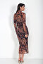 Leopard Patterned Gathered Front Lined Tulle Dress - 4