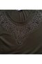Women's Stone Embroidered Sleeve Luxury Combed Cotton Mother Blouse - 2