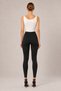 Black Gold Button Detail and Cross-Stitch High-Waisted Shaping Winter Knit Leggings - 5