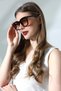 Women's Uv400 Brown Large Square Glass Sunglasses 23013 C3 Light Color - 2
