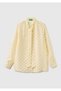 Women's Cream Lyocell Blended Long Sleeve Poplin Shirt with Lace Detail
