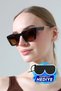 Women's Dark Brown Body Brown Sunglasses with Glass Edge Detail