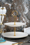 Hayal Gold Gilded 2-Tier Porcelain Cookie Holder and Presentation Tray - 2