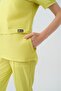 Neon Green Zero Best Lycra Scrubs Suit Two-Way Stretch Fabric Doctor Nurse Uniform - 4