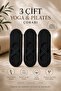 Black Color 3-Piece Pilates and Yoga Socks Set with Special Non-Slip Sole Feature