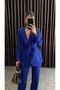 Blue Belted Jacket and Trousers Set Modest Workwear - 4