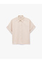 Modal Fabric Folded Detailed Short Sleeve Oversize Shirt - 6