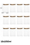 6-4 Bamboo Vacuum Lid Square Borosilicate Glass Jar Set of 12 Storage Container 1250ml 9.5X15Cm - 5