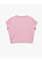 Slim Fit Crew Neck Short Sleeve Printed Crop Sports T-Shirt - 6