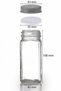 Set of 2 Glass Salt and Pepper Shakers with Wooden Stand, Special Label Seasoning Container 120 ml - 5