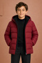 Boy's Maroon Fleece Hooded Waterproof Wind Resistant Inflatable Winter Coat & Coat - 2