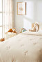 100% Cotton Combed Cotton Ecru Star Embroidered Children's Single Quilt Multi-Purpose Coverlet 155 X 215 - 3