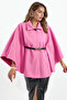 Women's Belted Cashmere Poncho 1320 - Pink - 2