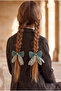 Girl's Heart Bowknot 2-Piece Rubber Buckle Green