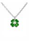 Green Colored Four Leaf Clover Figured Necklace – Zamak Plated Unisex Accessory with 60 cm Chain