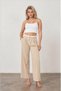 Joyful Double Waistband High Waist Side Hidden Zipper Wide Leg Women's Pants - 7