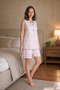 Angelique Bamboo Fabric Sleeveless V-Neck Female Shorts Suit 22058 - 2