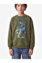 Dinosaur Printed Crew Neck Long Sleeve Oversize Sweatshirt - 2
