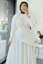 Cape Belt Voile Crush Dress - White - 3
