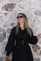 Black Waist-Corsaged Scallop Dress - 2