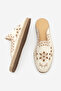 Women's Linen Embroidered Patterned Closed-Front Jute Espadrille Slippers Talune Ecru Linen - 8