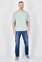 Men Crew Neck Short Sleeve Brand Logo T Shirt, Light Sage Green - 4
