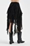 Women's Chiffon and Lace Fabric Detailed Lined Design Skirt - 3