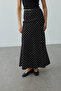 Twill Polka Dot Skirt Black