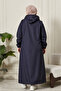 Women's Plus Size Hooded Zipper Long Coat - 6