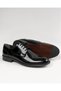 Italian Style Internal and External Natural Leather Patent Leather Men's Shoes Black T13890 - 2