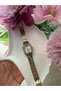 Minimal Metal Women's Wristwatch with Stones in Gold - 3