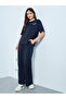 Navy Printed T-Shirt and Wide Leg Joggers Co-Ords - 2