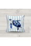 Blue Sea Turtle Striped Double-Sided Printed Suede Decorative Throw Pillow Cover 43X43 - 3