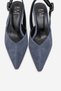 Dioris Denim Blue Suede Genuine Leather Women's Low Heel Shoes - 2