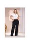 Plus Size Double Pocket Women's Pants High Waist Comfortable Fit Fabric Pants