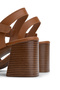 Women's Genuine Leather Tan Heeled Sandals - 6