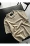 Premium V-Neck Knitted Polo T-Shirt Men's Oversize Knitwear Top Old Money Style Relaxed Fit Textured Summer Italian Collar T-Shirt - 3