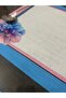 Digital Printed Blue Pink Flower Detailed Laser Cut Digital Printed American Service / Supla 6 Pieces - 4